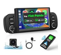 [2+64G] Hikity Autoradio Android 15 pour Fiat Panda 2013-2020, Écran Tactile de 6,2 Pouces avec GPS Bluetooth CarPlay Android Auto sans Fil WiFi HiFi RDS SWC Caméra de Recul+Mic