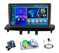 2+64GB Android 15 Autoradio pour Renault Megane 3 2009-2014 Radio Carplay Android Auto sans Fil Hikity Écran Tactile 9 Pouces Bluetooth Stéréo WiFi RDS USB + Caméra de Recula