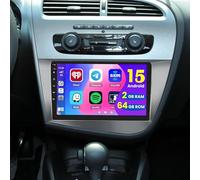 2+64GB Android Autoradio pour Seat Leon 2005-2012(Left-Hand Drive), 9 Pouces Ecran Tactile Wireless Carplay Android Auto Poste Radio Voiture Bluetooth Caméra de Recul,Radio avec GPS WiFi EQ FM RDS