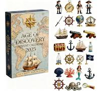 2,693/5,000 Calendrier de l'Avent 2025 « L'Âge des Découvertes » Édition Collector : 24 figurines et objets de collection uniques sur le thème de l'exploration maritime. (1PC)