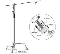 2,6M C-Stand, construction en acier inoxydable, hauteur réglable, 26M Seul C-Stand