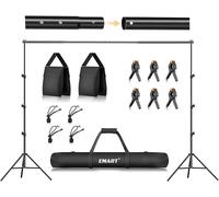 2.6m x 3m Adjustable Backdrop Stand System with 2 Sand Bags and 1 Carry Bag for Photography Studio Photography Live Streaming Party Wedding