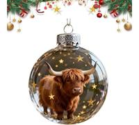 2.75in Wildlife Wonders Collection Glass Ornament,Elegant Glass Animal Ball Christmas Ornament Set,Handcrafted Luxury Winter Animal Christmas Decoration for Tree & Tabletop Décor Gifts (Dark Brown)