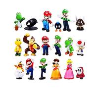 (2-7cm,18 Mario A)Princess Poison Mushroom PVC Figure Cake Baking Decoration 18 Styles Anime Doll 2-7cm Height