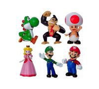 (2-7cm,6 Mario)Princess Poison Mushroom PVC Figure Cake Baking Decoration 18 Styles Anime Doll 2-7cm Height