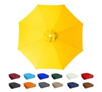 Φ2.7m - Φ3.5m Auvent de rechange de parasol de terrasse, Tissu de Rechange pour Parasol de Jardin, Dessus de rechange pour parasol d'extérieur, épais et solide, Pour jardin, cour,(Yellow,6ribs:3.0m/9.
