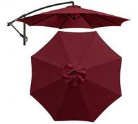 2.7m/3m/3.5m Toile de Parasol Déporté pour Parasol à Déport, 8 Baleines Rond Anti-UV Imperméable Tissu de Rechange(Burgundy,3 m/10ft)