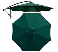 2.7m/3m/3.5m Toile de Parasol Déporté pour Parasol à Déport, 8 Baleines Rond Anti-UV Imperméable Tissu de Rechange(Green,2.7m/9ft)