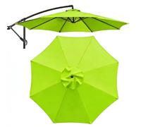 2.7m/3m/3.5m Toile de Parasol Déporté pour Parasol à Déport, 8 Baleines Rond Anti-UV Imperméable Tissu de Rechange(Grass Green,3.5 m/11.5ft)