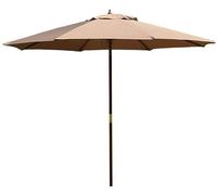 2.7m Garden Parasol, Outdoor Umbrella Parasols with Wooden Pole and 8 Ribs, Sun Shade Protection for Beach/Yard/Balcony/Pool