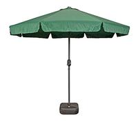 2.7M Iron Garden Parasol Umbrella S Patio with Parasol Base with Handle Crank Outdoor Umbrella Canopy Wine Re