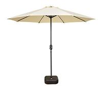 2.7M Iron Garden Parasol Umbrella S Patio with Parasol Base with Handle Crank Outdoor Umbrella Canopy Wine Re