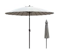 2.7m Patio Parasol Outdoor Sun Umbrella Market Table Umbrellas with Push Button Tilt and Crank for Garden, Lawn, Deck, Backy