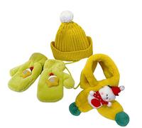 2-8 Ans Chauffe-tête pour Pom Pom Casquette Hiver Casquette Écharpe Gants Enfant en Bas Âge Fille Bébé Chaud Chapeau Casquettes Fausse Fourrure Head Warmer for Kids