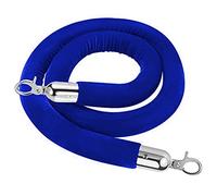 2.8 Cm Thick Velvet Crowd Control Rope Barrier,Hotels/Theaters VIP Stanchion Rope, with Metal Hooks, for Opening Ceremony(Blue,0.6m/2ft/24inch)