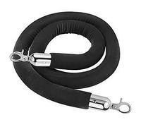 2.8 Cm Thick Velvet Crowd Control Rope Barrier,Hotels/Theaters VIP Stanchion Rope, with Metal Hooks, for Opening Ceremony(Black,1.7m/5.6ft/67inch)