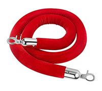 2.8 Cm Thick Velvet Crowd Control Rope Barrier,Hotels/Theaters VIP Stanchion Rope, with Metal Hooks, for Opening Ceremony(Red,2.5m/8.2ft/98.4inch)