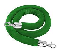 2.8 Cm Thick Velvet Crowd Control Rope Barrier,Hotels/Theaters VIP Stanchion Rope, with Metal Hooks, for Opening Ceremony(Green,1.7m/5.6ft/67inch)