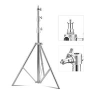 2,8 m Pied D'éclairage en Acier Inoxydable Support Eclairage Photographie avec Adaptateur Universel 1/4" vers 3/8" Trépieds pour Studio Photo Softbox Lumière Réflecteur Photographie Portrait Vidéo