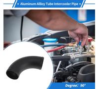 2,8" Od 90 Degré Coude 6064 Aluminium Alliage Tube Intercooler Tuyau Surface Sablage Air Admission Connexion Tuyau Avec Double Perle Rouleau 3,9" Longueur Noir