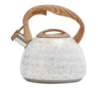 2.8L Whistling Tea Kettle, Stove Top Water Pot with Heat Proof Line Pattern for Induction Cooker, White Kitchen Bouilloire à ébullition