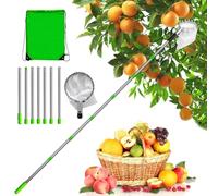 2,8M Cueille Fruit Telescopique, Cueilleur de Fruits Amovible avec Poteau Réglable Léger et Sac de Rangement, Ramasse Fruits Telescopique, Outil Cueillette pour Cueillette des Oranges Pêches Cerises