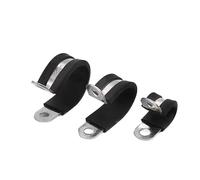 2 à 10 colliers de serrage renforcés type P avec caoutchouc, en acier inoxydable, R, pince for câble simple(35mm(4pcs))