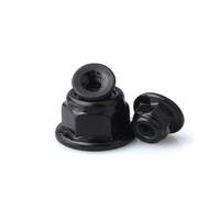 2 à 10 écrous de blocage en nylon à bride M3 M4 M5 M6 M8 M10 M12 en acier inoxydable et acier avec insert en zinc noir et blanc. Écrous de blocage(Steel black zinc,M12 2pcs)