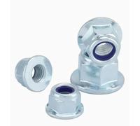 2 à 10 écrous de blocage en nylon à bride M3 M4 M5 M6 M8 M10 M12 en acier inoxydable et acier avec insert en zinc noir et blanc. Écrous de blocage(White zinc,M4 10pcs)