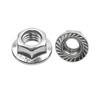 2 à 20 écrous hexagonaux à bride à pas fin M6 M8 M10 M12 M14 en acier inoxydable métrique à bride dentelée écrous de blocage hexagonaux(M12x1.5mm 5pcs)