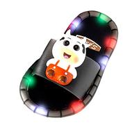 2 à 9 ans enfants garçons filles été dessin animé vache lait pantoufles unisexe enfant cool maison plage flash pantoufles garçons tongs, Noir , 24/25 EU