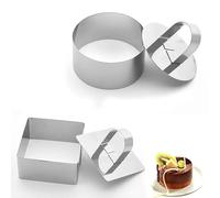 2 à Pâtisserie en Acier Inoxydable, Cercles de Dressage, Cercles à Mousse, Petit Moule à Gâteau Rond,Anneaux de Dessert et Cercles de Cuisine pour Gâteaux et Mousses