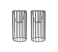 2 abat-jour en métal cylindriques noirs 25 x 12 cm Noir