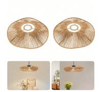 2 abat-jours vintage en rotin, abat-jours suspendus vintage, abat-jours décoratifs vintage DescriptionNos produits sont tissés à la main à partir de corde de papier de haute qualité pour une durabilit