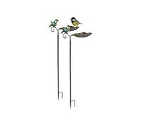 : 2 abreuvoirs et mangeoires à oiseaux décoratifs avec piquet