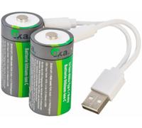 2 accus lithium-ion C 2300 mAh avec port de chargement USB-C TKA