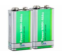 2 accus NiMH - 9 V - 250 mAh TKA