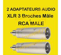 2 Adaptateur Audio XLR 3 Broches Mâle vers RCA Mâle Qualité Métal