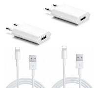 2 Adaptateur Chargeur Prise Secteur + Câble Usb Iphone X 8 7 6s 6 Plus 5 5s 5c Se