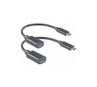 : 2 adaptateurs USB-A 3.0 femelle vers USB-C mâle - 15 cm