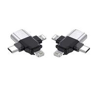 2 adaptateurs USB OTG 3.0-3 en 1 - USB C - Micro - Lightning - Certifié - ChipNet MultiLink 3