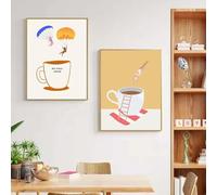 2 affiches nordiques pour amateurs de café, peinture sur toile abstraite « Bonjour, café, plongée, expresso », images murales, décoration d'intérieur 60x80cmx2 sans cadre
