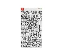 2 alphabets autocollants paillettes noires