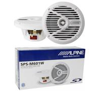 2 ALPINE SPS-M601W 16,5 cm 165 mm 6,5"" blanc marine haut-parleurs coaxiaux 2 voies étanche 35 watt rms 110 watt max 4 ohm, la paire