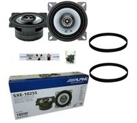 2 ALPINE SXE-1025S haut-parleurs coaxial 2 voies 10 cm 4"" 25 watt rms 180 watt max + anneaux, vis et 5 stickers cadeau