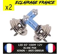 2 AMPOULE LAMPE HALOGENE GAZ H7 BLEU 6500K 100W FEU PHARE XENON WHITE DRL