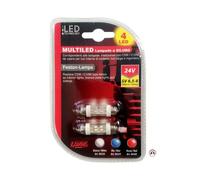 2 Ampoules 4 Leds navette SV85-8 24V blanc - 38mm