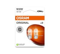 2 Ampoules À Culot En Verre 12V W3W OSRAM ORIGINAL LINE Double Blister