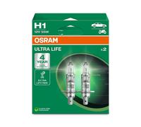 2 Ampoules H1 12V 55W P14.5s OSRAM ULTRA LIFE Adaptées Pour Diverses Voitures