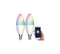 Luminea Home Control : 2 ampoules LED connectées E14 / 5,5 W / RVB / CCT LAV-155.rgbw G